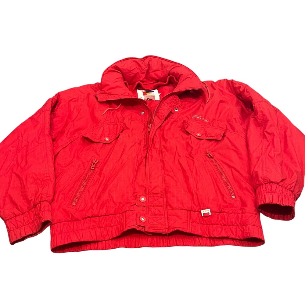 Forte Ski Jacket Mens L Red Vintage 90s Puffer Bomber Insulated Coat Snow